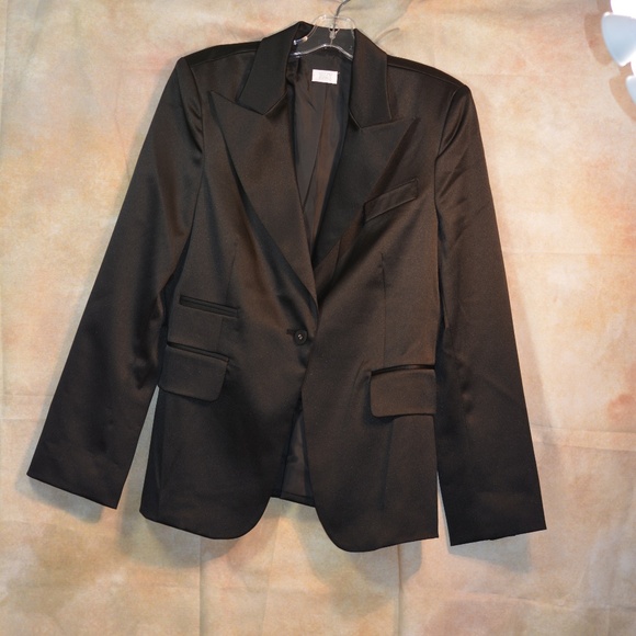 Black Tux Style Blazer SZ L - Picture 1 of 4